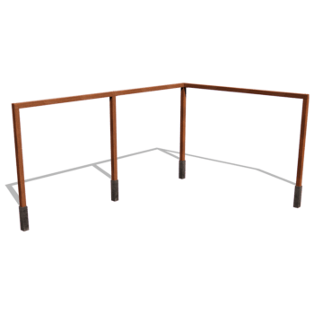 Pergolă din oțel corten configurație colț 600 x 412 cm