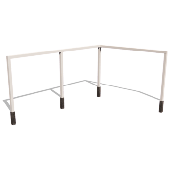 Pergolă din oțel acoperit cu pulbere configurație colț 600 x 412 cm