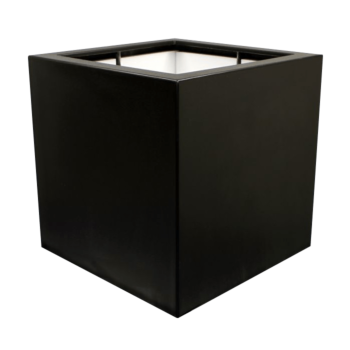 Jardinieră din fibră de sticlă - Pătrat - 120 x 120 x 120 cm - RAL9010 mat (alb) - Cu fund