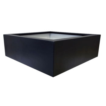 Jardinieră din fibră de sticlă - Pătrat - 120 x 120 x 40 cm - RAL9010 mat (alb) - Cu fund