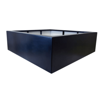 Jardinieră din fibră de sticlă - Pătrat - 160 x 160 x 60 cm - RAL9005 mat (negru) - Cu fund