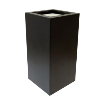 Jardinieră din fibră de sticlă - Pătrat - 50 x 50 x 100 cm - RAL9005 mat (negru) - Cu fund