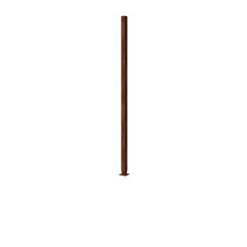Gard din oțel corten H - Stâlp intermediar cu placă de bază - 190 x 6 x 6 cm - Pentru 4x panou 47,5 cm
