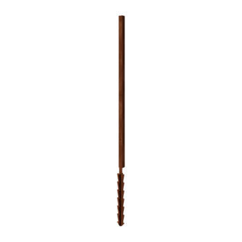 Gard din oțel corten H - Stâlp de colț cu țăruș de fixare - 190 x 6 x 6 cm - Pentru 4x panou 47,5 cm