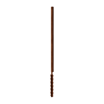 Gard din oțel corten H - Stâlp intermediar cu țăruș de fixare - 190 x 6 x 6 cm - Pentru 3x panou 63,3 cm