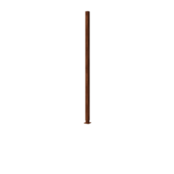 Gard din oțel corten H - Stâlp intermediar cu placă de bază - 190 x 6 x 6 cm - Pentru 3x panou 63,3 cm