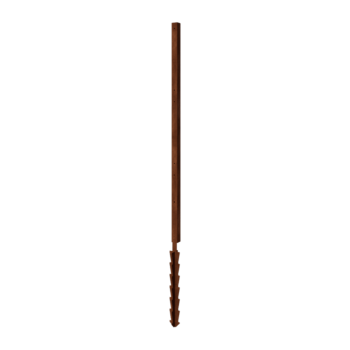 Gard din oțel corten H - Stâlp de capăt cu țăruș de fixare - 190 x 6 x 6 cm - Pentru 3x panou 63,3 cm