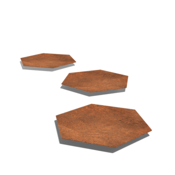 Piatră de cărare din oțel corten Hexagon 50