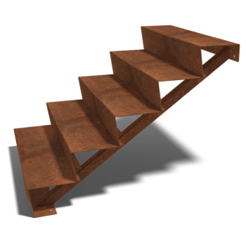 Scară din oțel corten New York 5 trepte (lățime 120 cm)