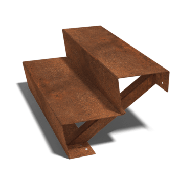 Scară din oțel corten New York 2 trepte (lățime 80 cm)