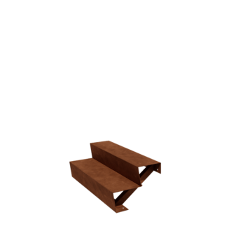 Treaptă de grădină din oțel corten - 2-trepte - 48 x 100 x 34 cm