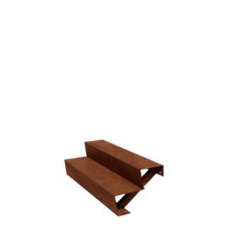 Treaptă de grădină din oțel corten - 2-trepte - 48 x 120 x 34 cm