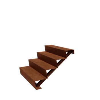 Treaptă de grădină din oțel corten - 4-trepte - 96 x 100 x 68 cm