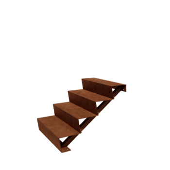 Treaptă de grădină din oțel corten - 4-trepte - 96 x 80 x 68 cm