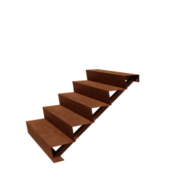 Treaptă de grădină din oțel corten - 5-trepte - 120 x 100 x 85 cm