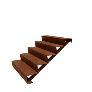 Treaptă de grădină din oțel corten - 5-trepte - 120 x 120 x 85 cm