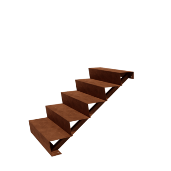 Treaptă de grădină din oțel corten - 5-trepte - 120 x 80 x 85 cm