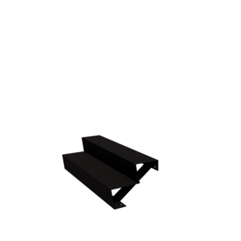 Scară din oțel negru New York 2 trepte (lățime 120 cm)