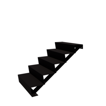 Scară din oțel negru New York 5 trepte (lățime 80 cm)