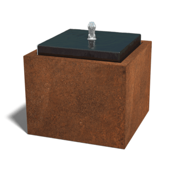 Element decorativ cu apă din oțel corten 50 x 50 x 40 cm