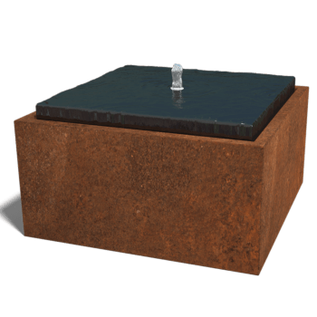 Element decorativ cu apă din oțel corten 80 x 80 x 40 cm