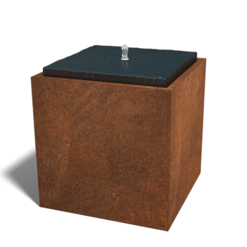 Element decorativ cu apă din oțel corten 80 x 80 x 80 cm