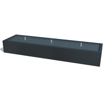 Fântână din aluminiu - Lyra - 300 x 80 x 40 cm - Altă culoare RAL - Cu iluminare LED