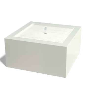 Fântână din aluminiu - Lyra - 80 x 80 x 40 cm - Altă culoare RAL - Cu iluminare LED