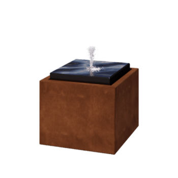 Fântână din oțel corten - Orin - 50 x 50 x 40 cm - Cu iluminare LED