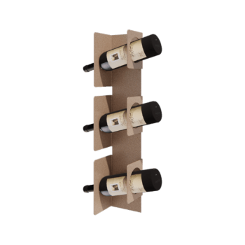 Suport de vin din oțel - Veneto - 10 x 13 x 60 cm - Sand look