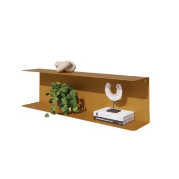 Raft de perete din oțel - Formă C - 100 x 20 x 28 cm - Gold