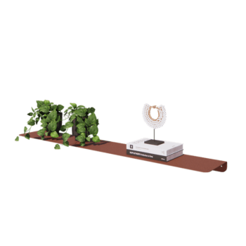 Raft de perete din oțel - Formă L - 120 x 20 x 5 cm - Corten look