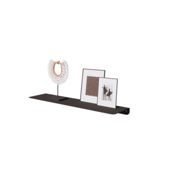 Raft de perete din oțel - Formă L - 80 x 20 x 5 cm - RAL9005 mat (negru)