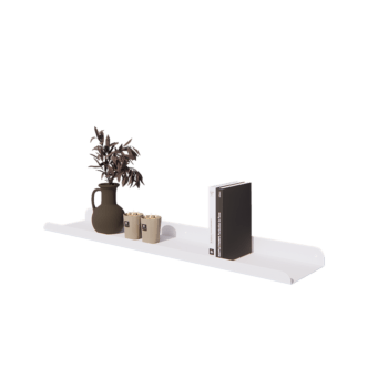 Raft de perete din oțel - Formă U - 100 x 20 x 5 cm - RAL9010 mat (alb)