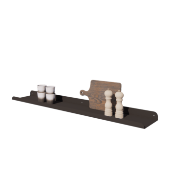 Raft de perete din oțel - Formă U - 120 x 20 x 5 cm - RAL9005 mat (negru)