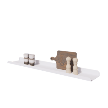 Raft de perete din oțel - Formă U - 120 x 20 x 5 cm - RAL9010 mat (alb)
