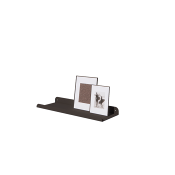 Raft de perete din oțel - Formă U - 60 x 20 x 5 cm - RAL9005 mat (negru)