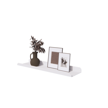 Raft de perete din oțel - Formă U - 80 x 20 x 5 cm - RAL9010 mat (alb)