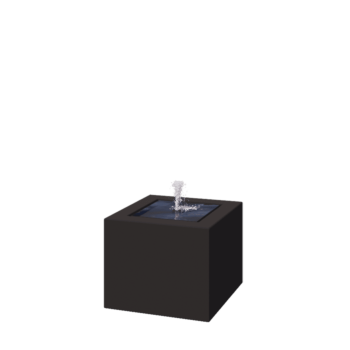 Fântână din aluminiu - Lyra - 50 x 50 x 40 cm - RAL9005 mat (negru) - Cu iluminare LED
