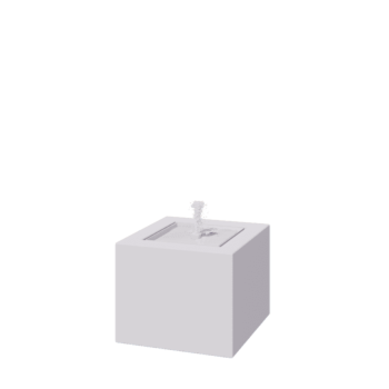 Fântână din aluminiu - Lyra - 50 x 50 x 40 cm - RAL9010 mat (alb) - Cu iluminare LED