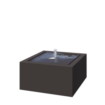Fântână din aluminiu - Lyra - 80 x 80 x 40 cm - RAL7016 mat (gri antracit) - Cu iluminare LED