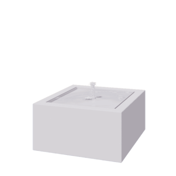 Fântână din aluminiu - Lyra - 80 x 80 x 40 cm - RAL9010 mat (alb) - Cu iluminare LED