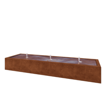 Fântână din oțel corten - Lyra - 300 x 80 x 40 cm - Cu iluminare LED