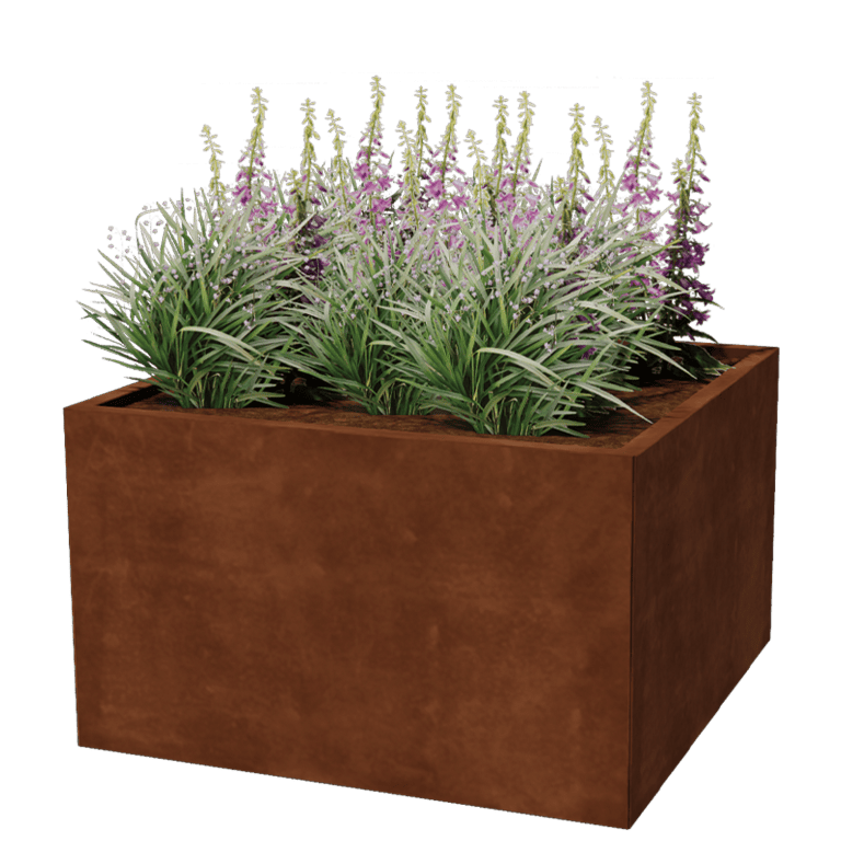 Jardinieră din oțel corten Miami 100 x 100 cm