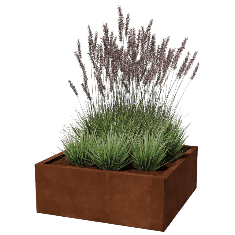 Jardinieră din oțel corten Miami 80 x 80 cm