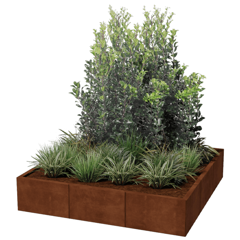 Jardinieră din oțel corten Miami xxl 150 x 150 cm
