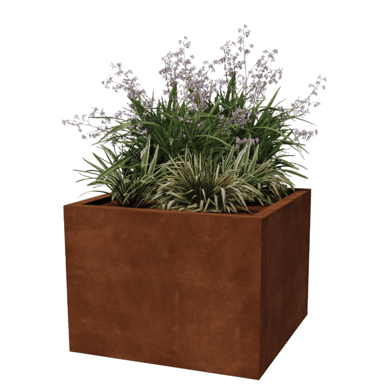 Jardiniere sudată din oțel corten Montana 80 x 80 x 60 cm
