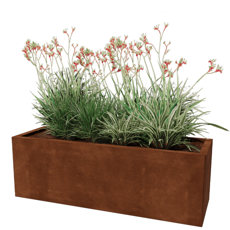 Jardinieră din oțel corten Texas 40 x 120 cm