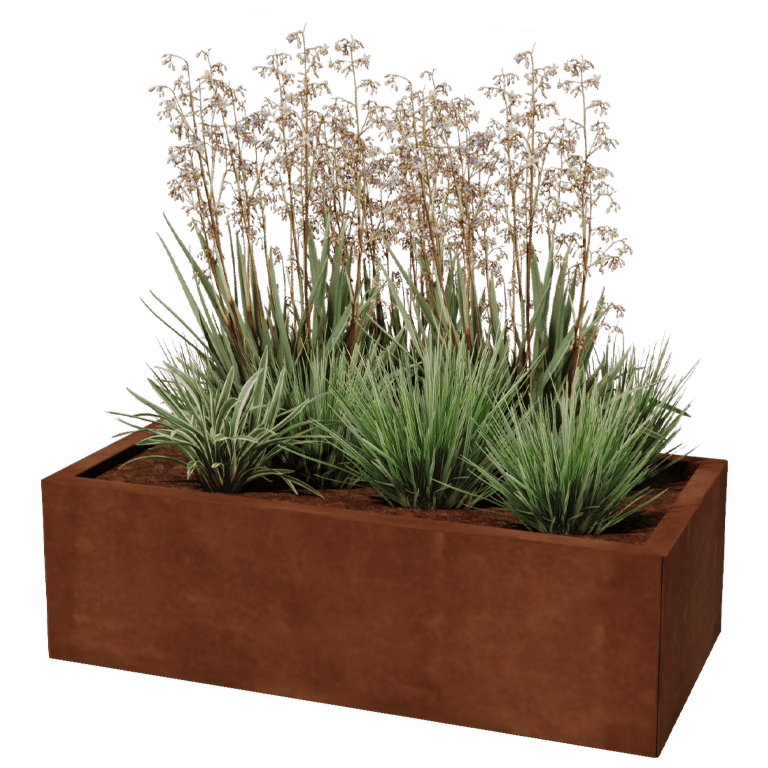 Jardinieră din oțel corten Texas 50 x 100 cm