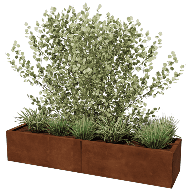 Jardinieră din oțel corten Texas xxl 160 x 40 cm